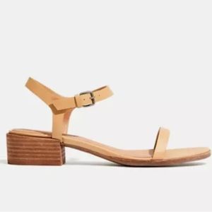 Madewell short block heel sandal, size 7, camel color.